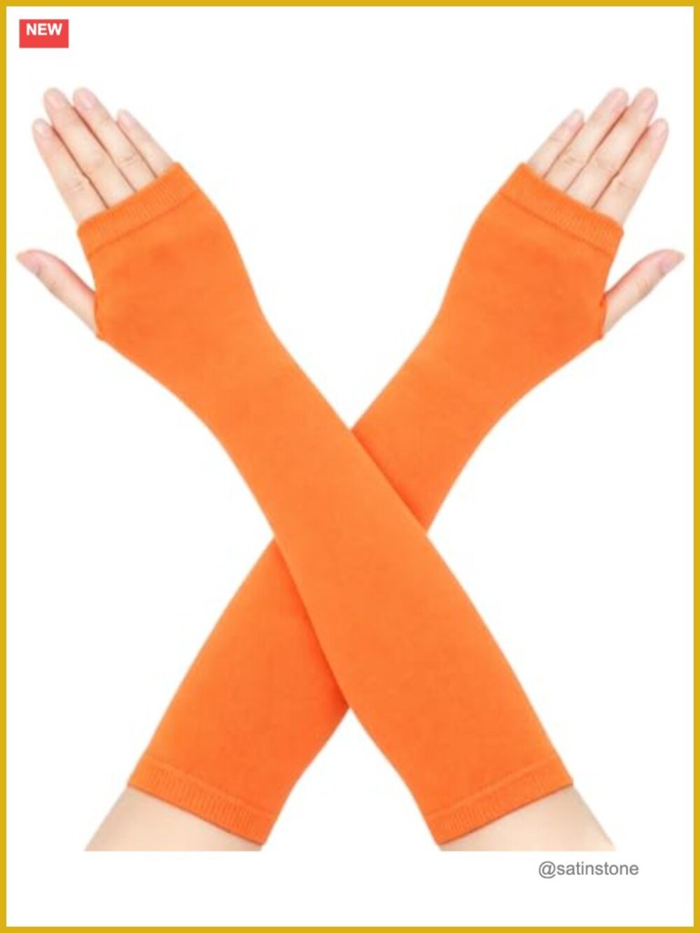 Womens Striped Arm Warmers Fingerless Gloves Gothic Cosplay